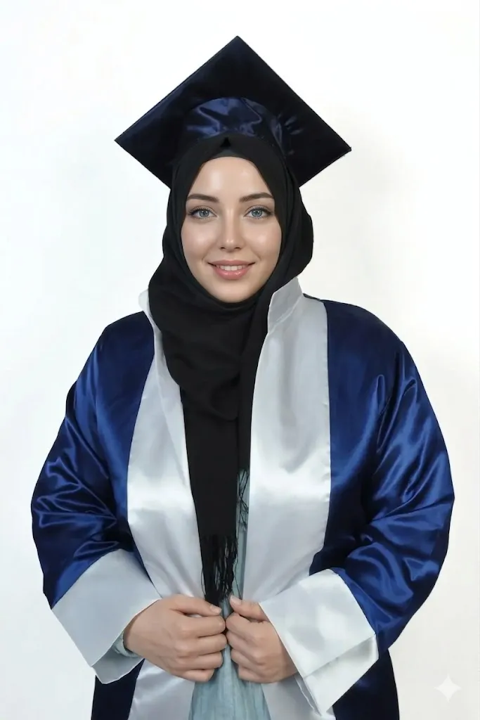 Lacivert Buz Mavisi - Lise Cübbesi