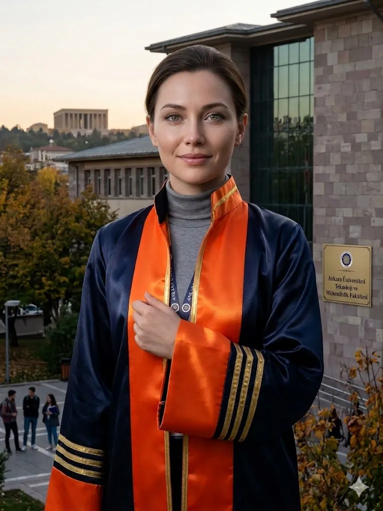 Lacivert Turuncu - Lise Cübbesi - 3 Şeritli Özel Model