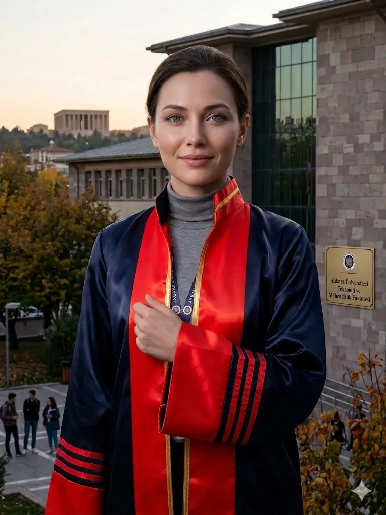 Lacivert Kırmızı - Lise Cübbesi - 3 Şeritli Özel Model