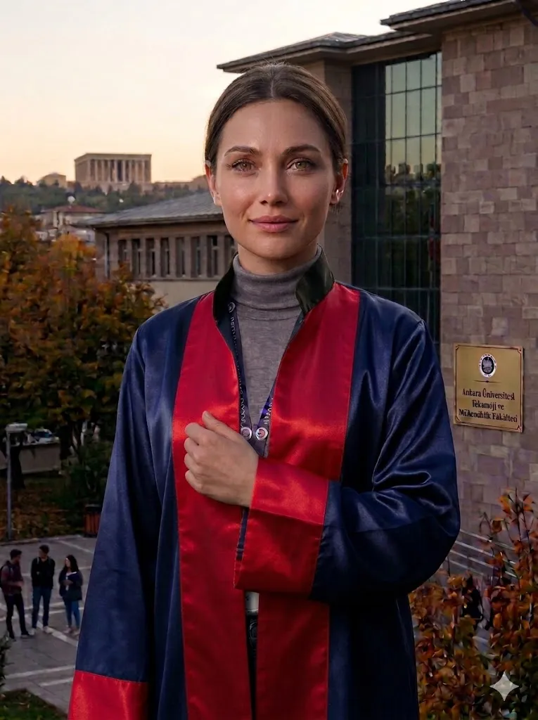 Lacivert Kırmızı - Lise Cübbesi