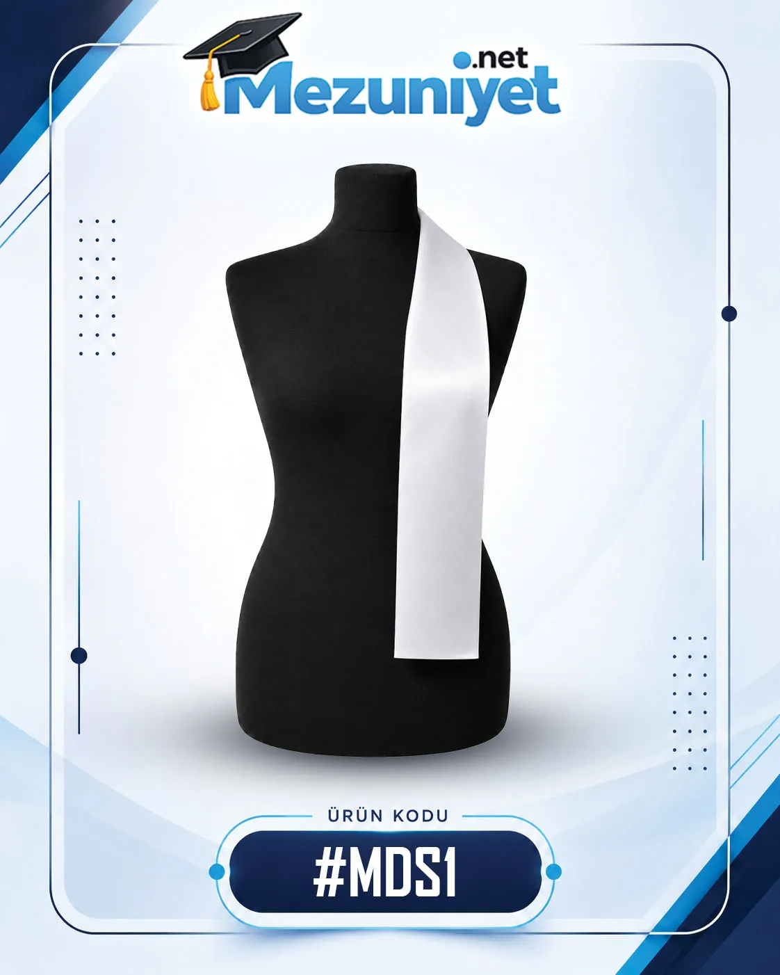 Mezuniyet Şalı BEYAZ - #MDS1 - Mezuniyet.Net