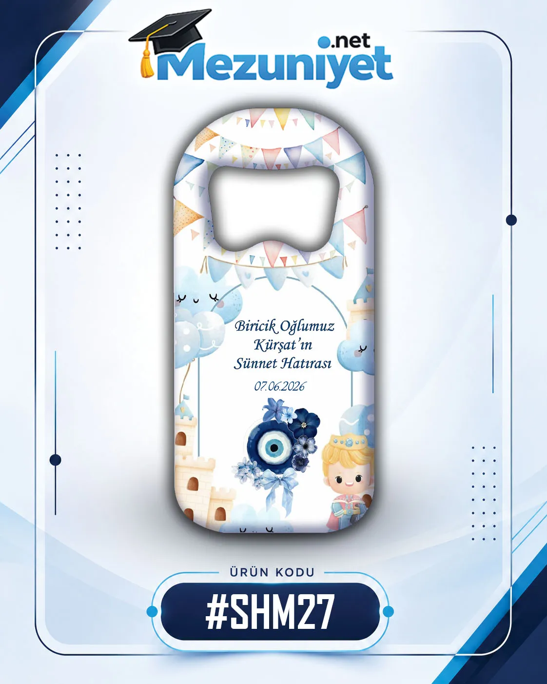 Dikdörtgen Açacak Magnet - Sünnet Tasarımı - SHM27 - Mezuniyet.Net