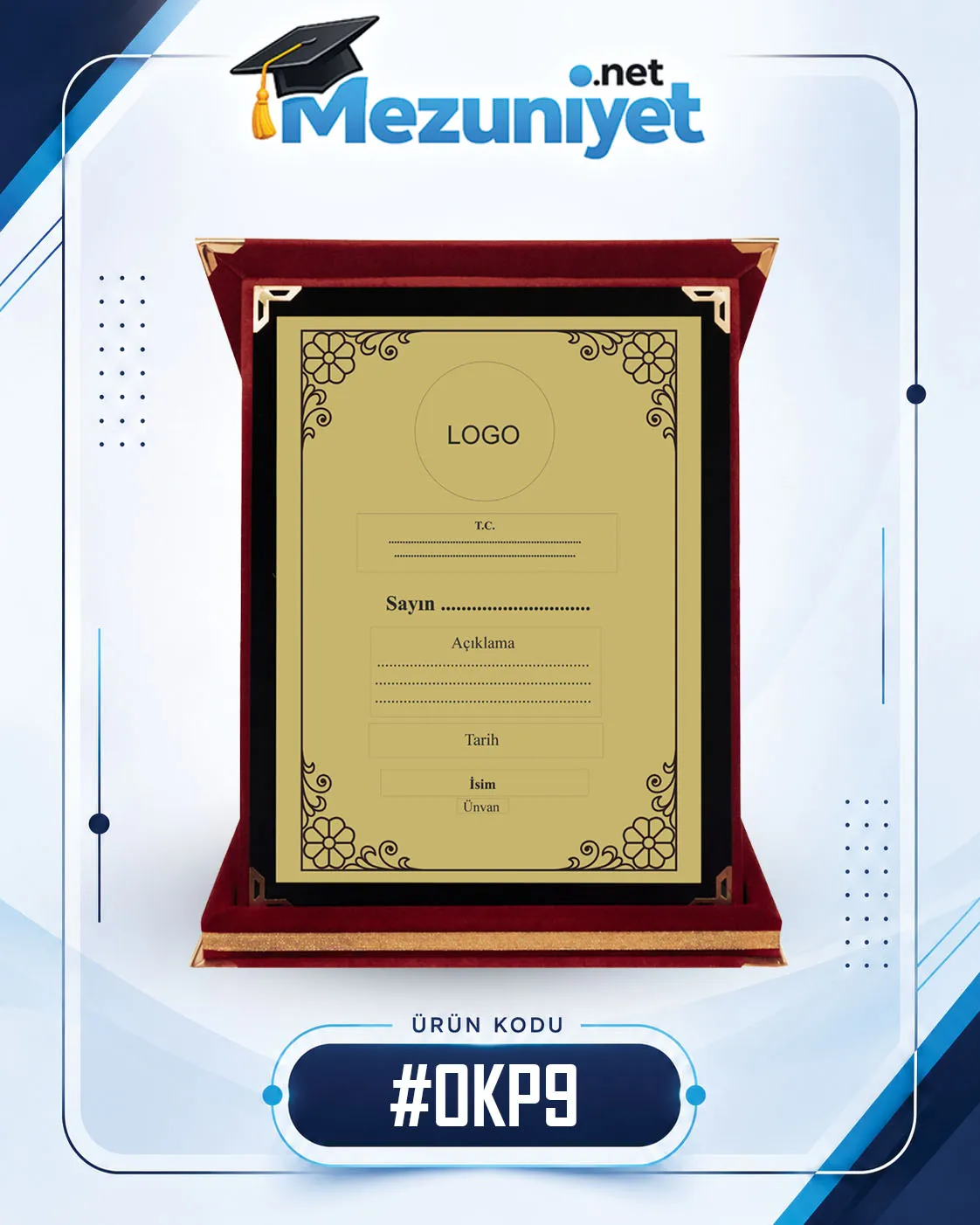 Albüm Plaket - OKP9 - Mezuniyet.Net