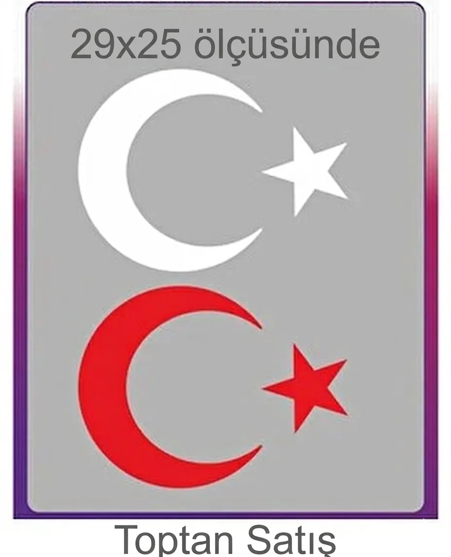 Ayyıldız DTF Baskı - Beyaz ve Kırmızı 29x25cm - Mezuniyet.Net
